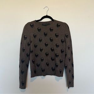 Brown Skull Cashmere Sweater